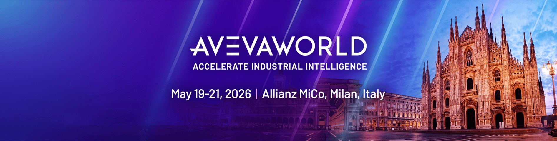 AVEVA World 2026 will take place in Milan, Italy, from May 19–21